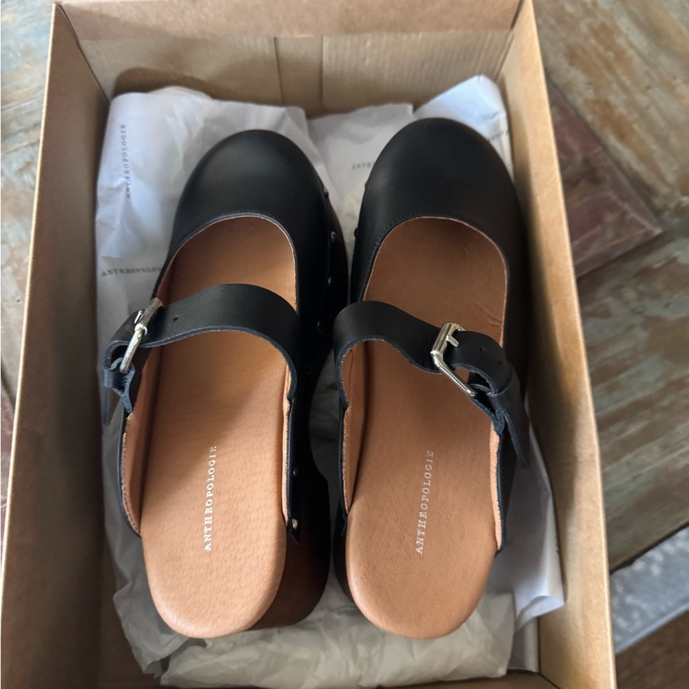 By Anthropologie wood mules like new with once - Picture 5 of 13